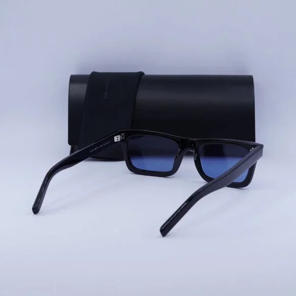 Saint Laurent SL461 BETTY 009 Rectangle Sunglasses - Black/Blue - Picture 9 of 9